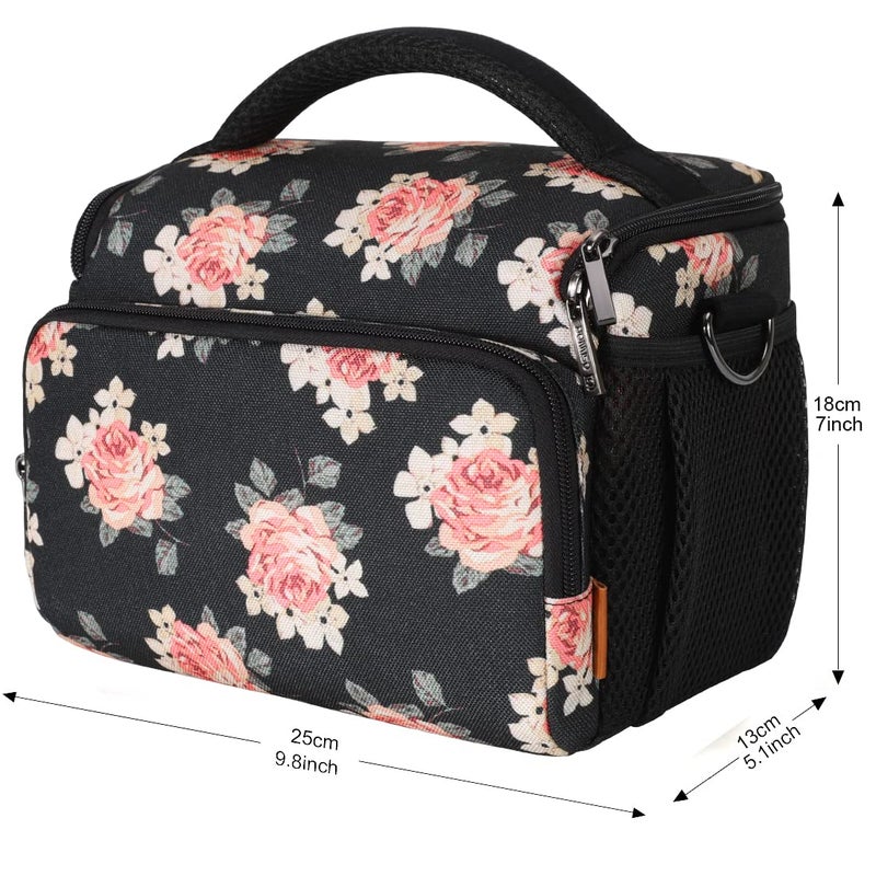 DOMISO Camera Bag Case Waterproof Anti-shock Shoulder Bag  Flower - Image 2